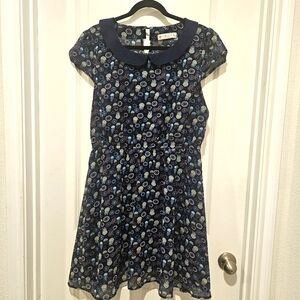 Clock House Navy Retro Dress Jelly Fish And Heart Print Size 12